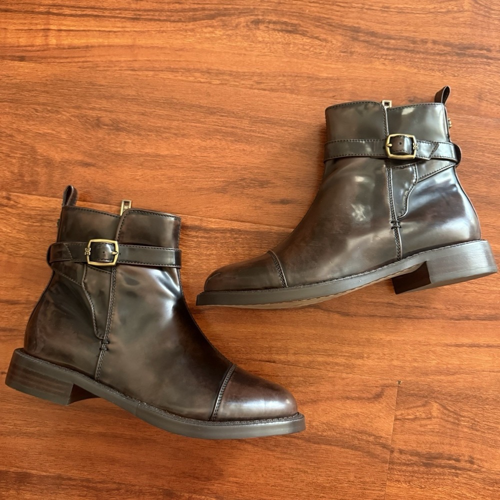Sam Edelman NOLYNN BUCKLE BOOTIE In Chestnut Size 5.5 $170 New Without Box - Picture 12 of 13